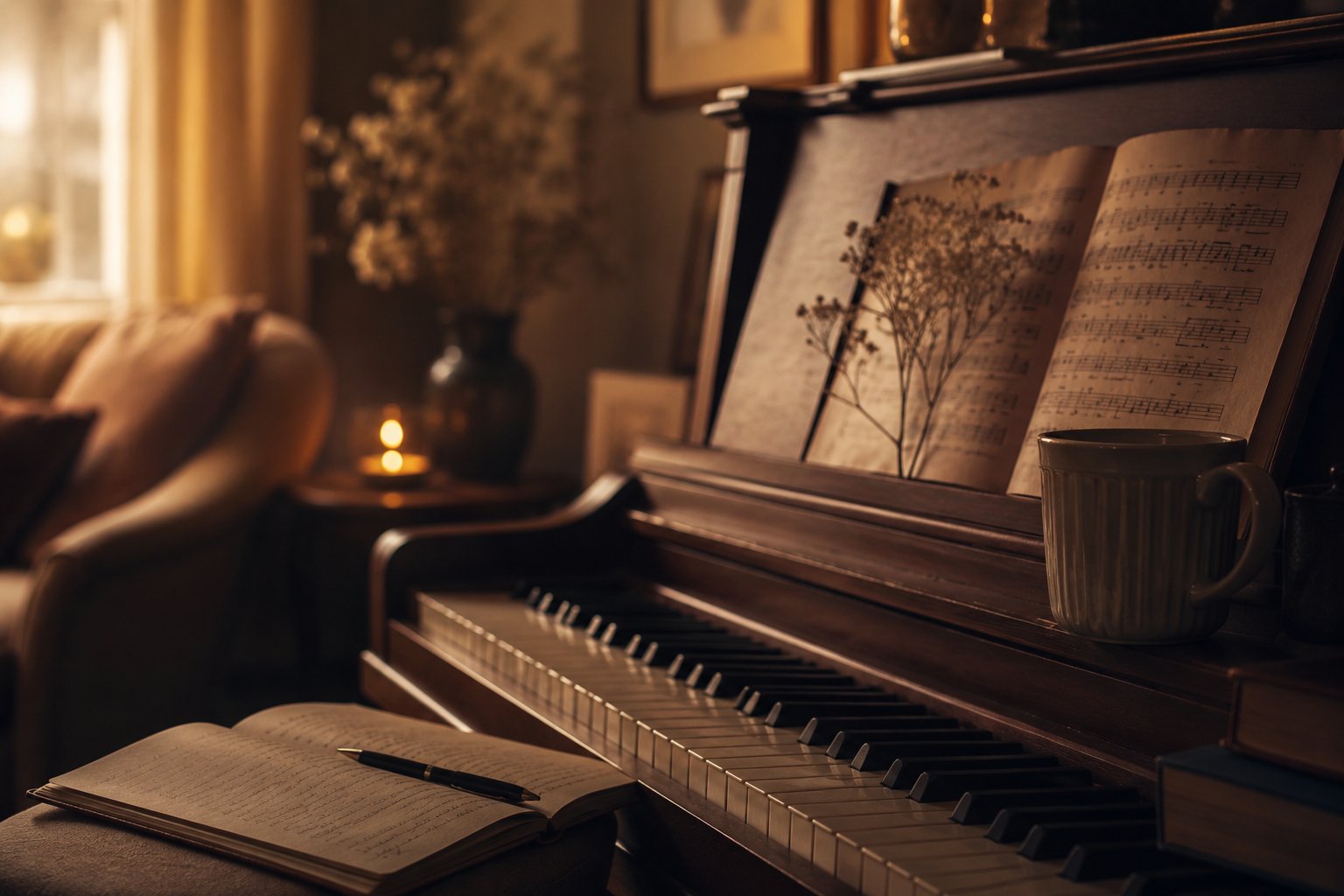 Émotion douce, piano et guitare