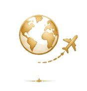 Symbole doré Voyages et Évasion