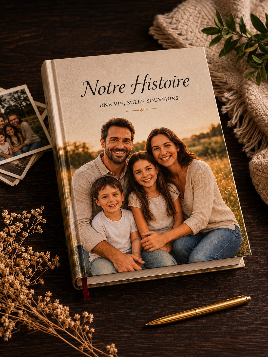 Couverture personnalisée moderne avec photo de famille