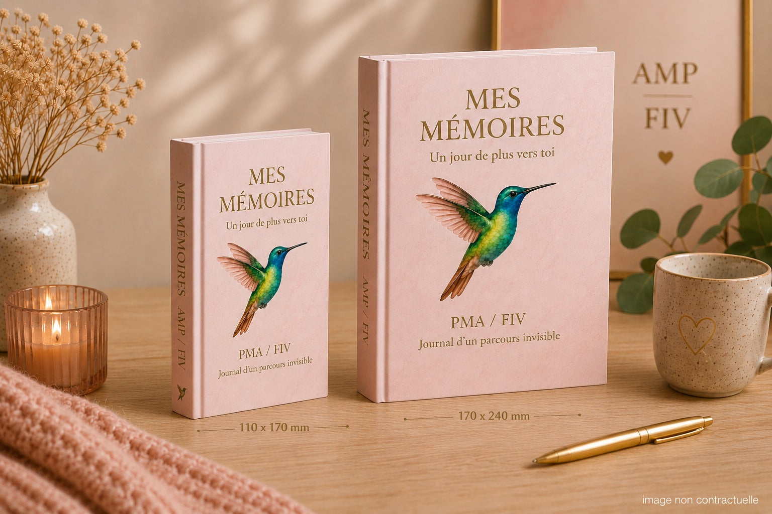 Mes Mémoires AMP/FIV, comparatif petit et grand format